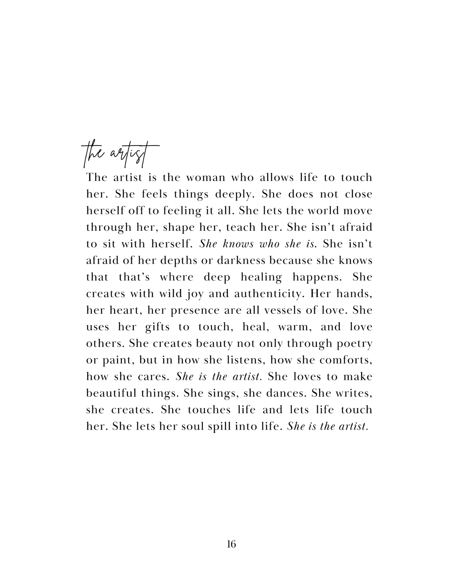 For the Woman Who is the Artist of her Life (ebook)